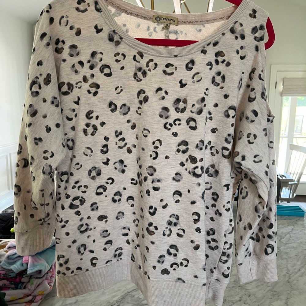 Leopard Cold Shoulder Top